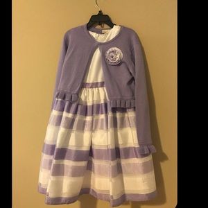 Purple and White Children's Dress